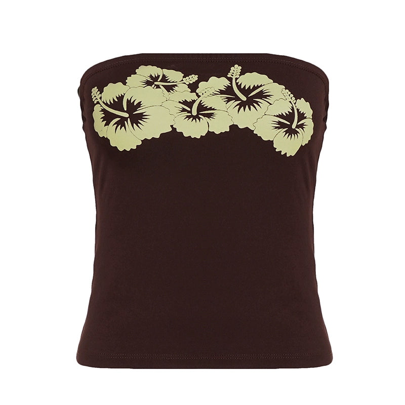 Addalynn Floral Tube Top - Brown [ROJGXB47]
