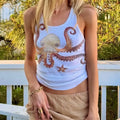 Karen Octopus Knit Tank Top - White