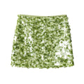 Kathia Sequin Denim Mini Skirt - Green Sequin [1F104J5Q]