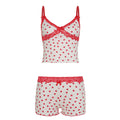 Ciera Heart Print Lace Short Set - Pink [IF4SQ57F]