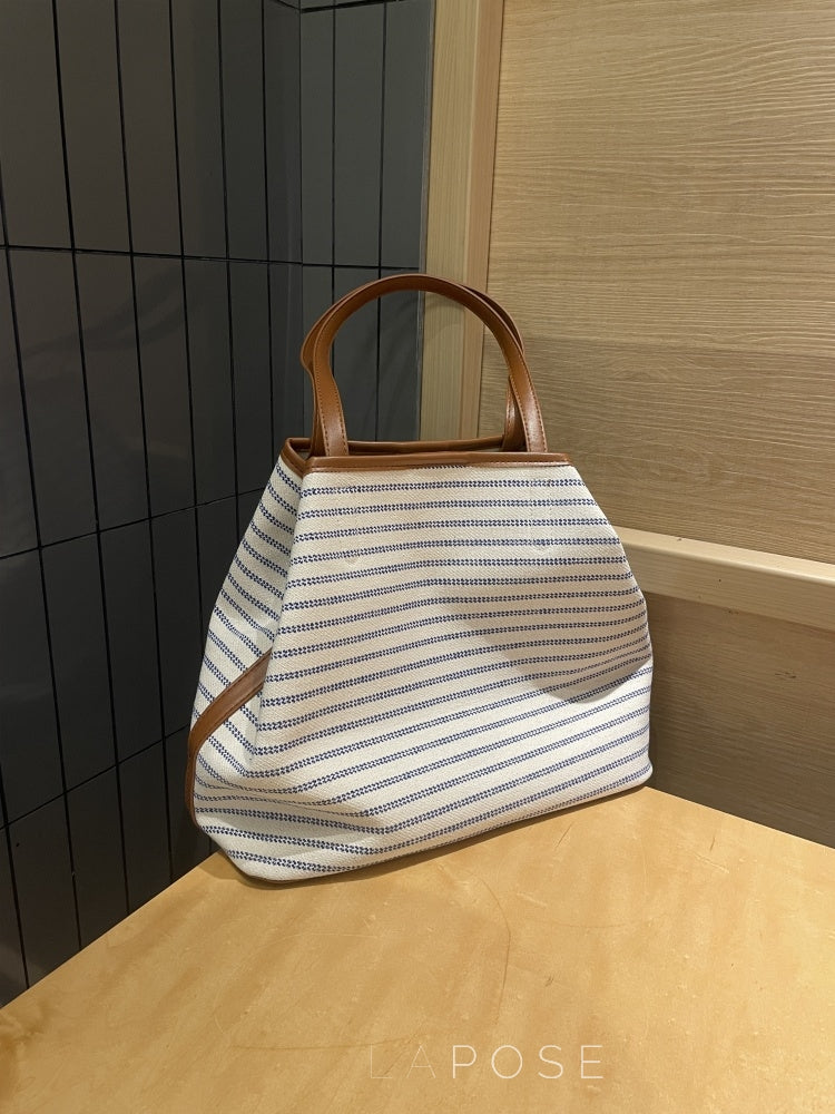 Rhoda Striped Canvas Tote Bag