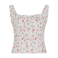 Niomi Floral Lace-Up Camisole - White [1KFP9072]