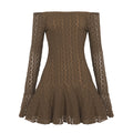 Lennox One-Shoulder Lace Dress - Brown [7ZP66YNA]