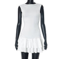 Shae Contrast Floral Mini Dress - White [DBRJV4EX]
