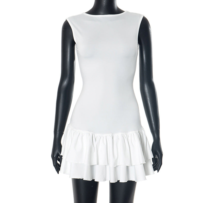 Shae Contrast Floral Mini Dress - White [DBRJV4EX]