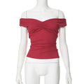 Neriah Pleated V-Neck Cami - Red [PJFMOX28]