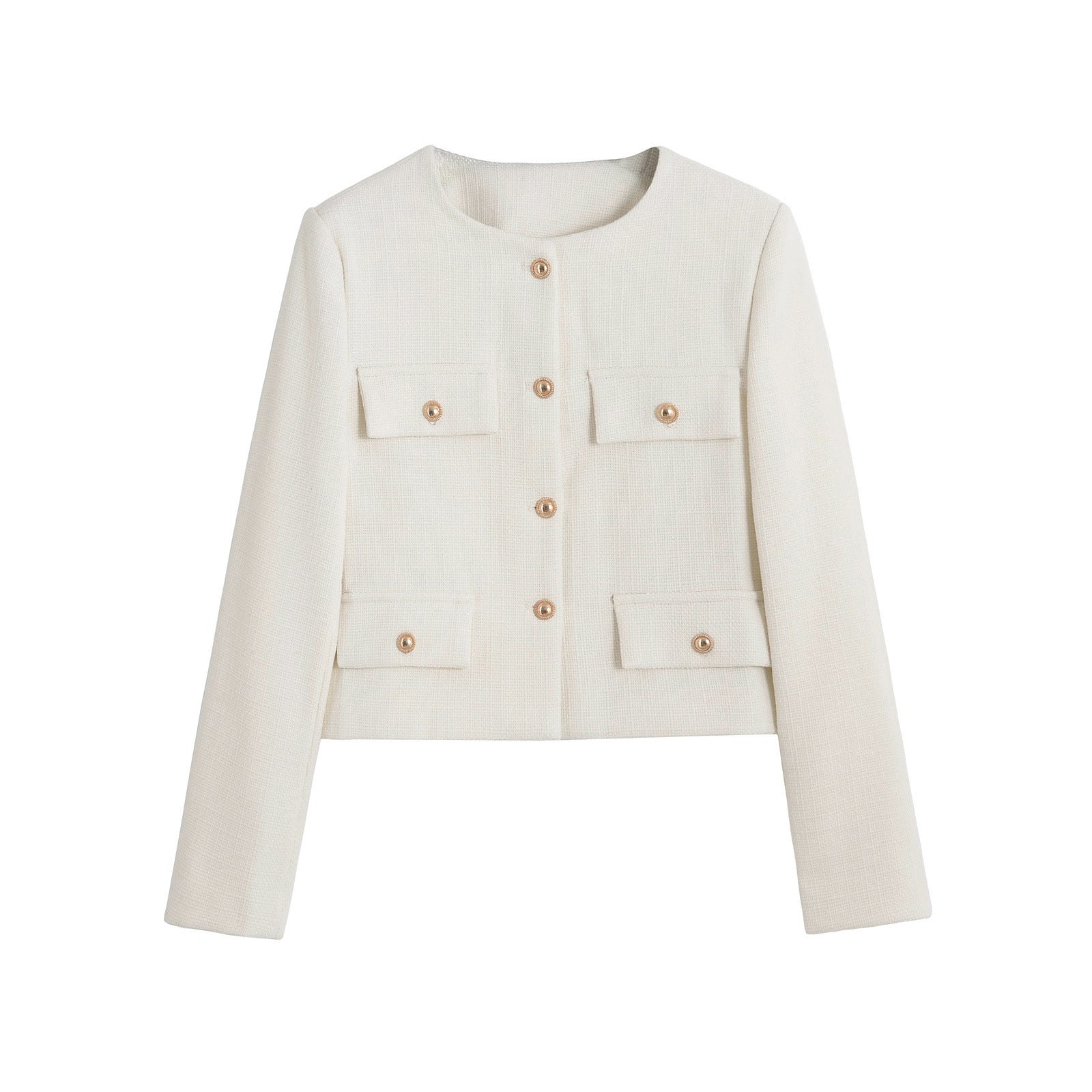 Sunday Bouclé Button Coat - Off-white [4CUS4BXV]