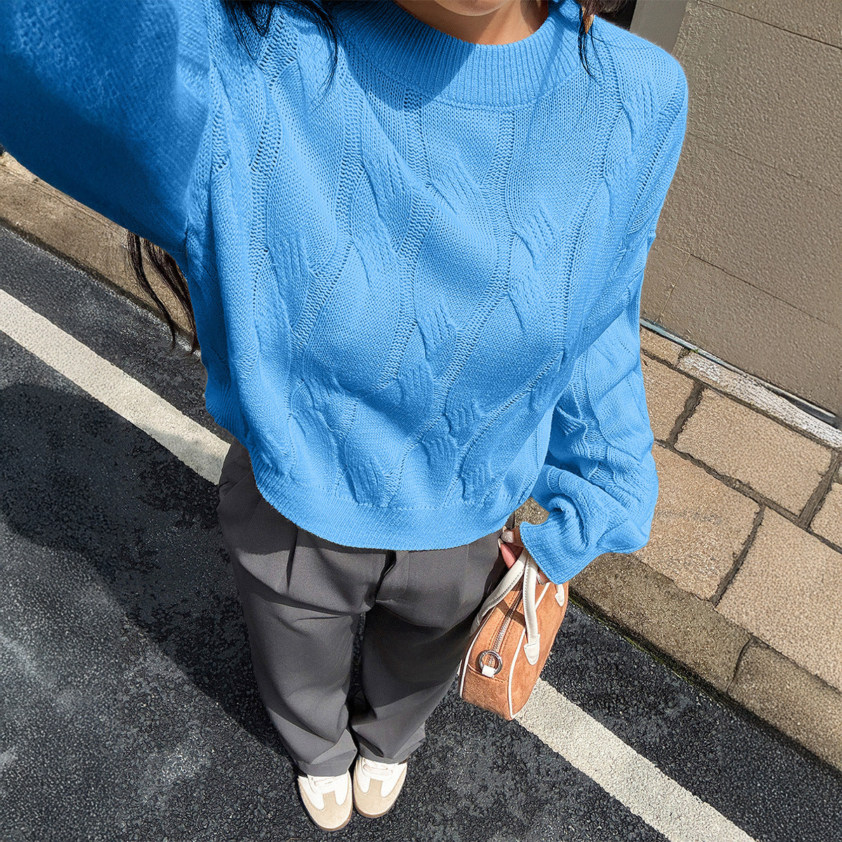 Yitty Cozy Knit Sweater - Blue [1CRCNB0X]