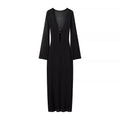 Alea Knit Bodycon Maxi Dress - Black [0TYJWH5K]