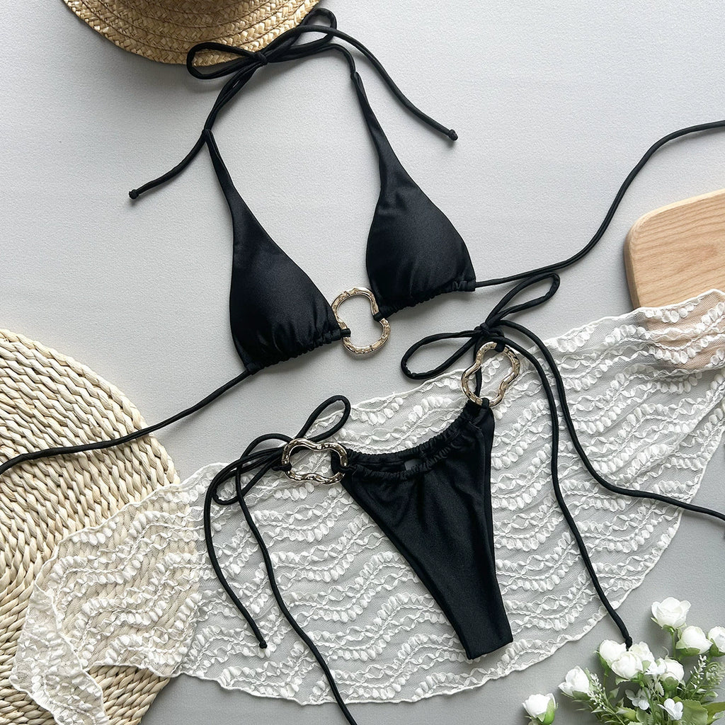 April Gold Detail Bikini Set