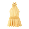 Winter Halter Satin Mini Dress - Yellow [NF8JTBT4]