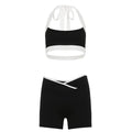 Kenda Contrast Halter Short Set - Black