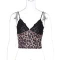 Alania Leopard Print V-Neck Crop Top - 黑色 [VD6X2GMB]