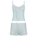 Wyatt Knitted Polka Dot Short Set - Blue [5OJ51LO8]