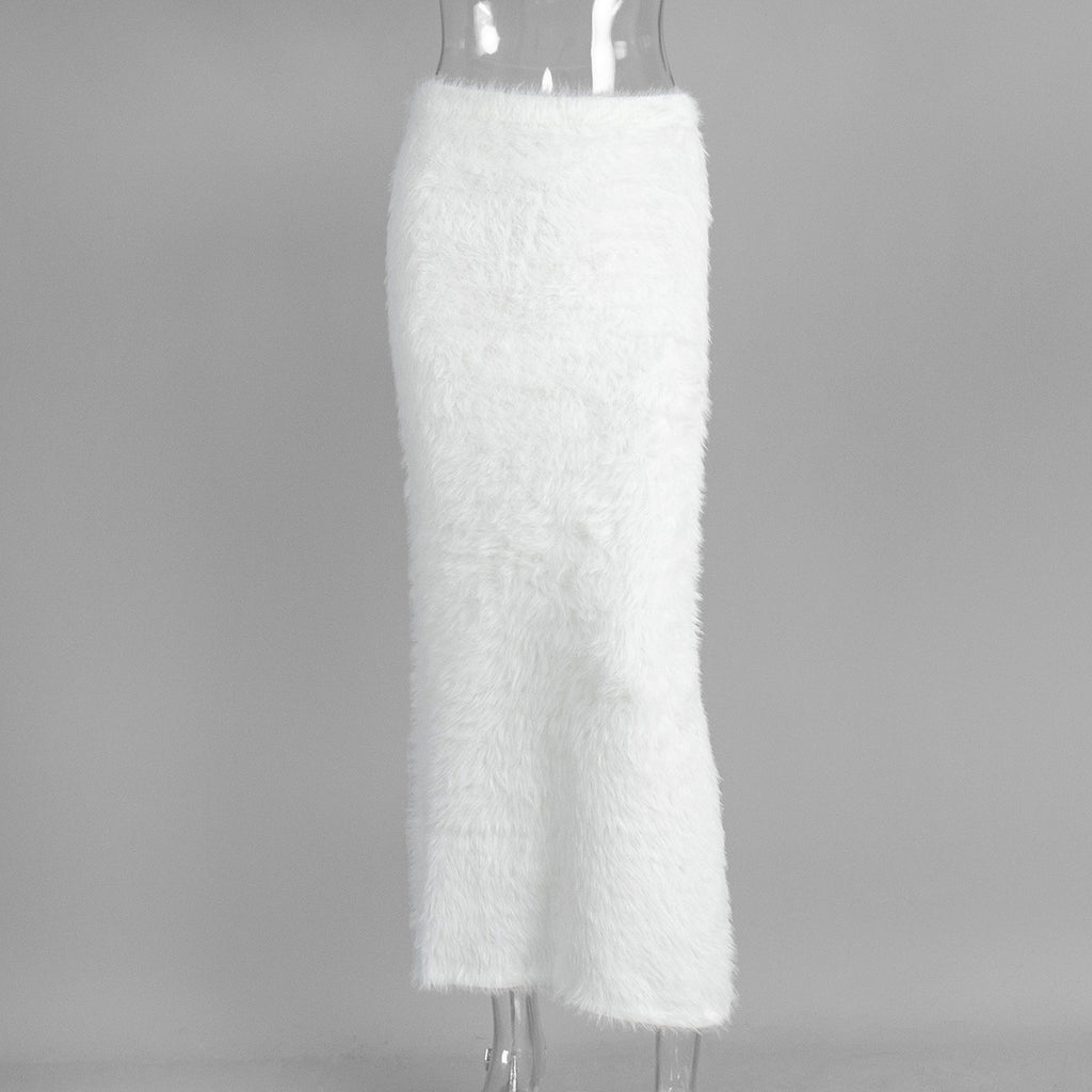 Isadora Faux Fur Maxi Skirt - 白色 [61N5CCVX]