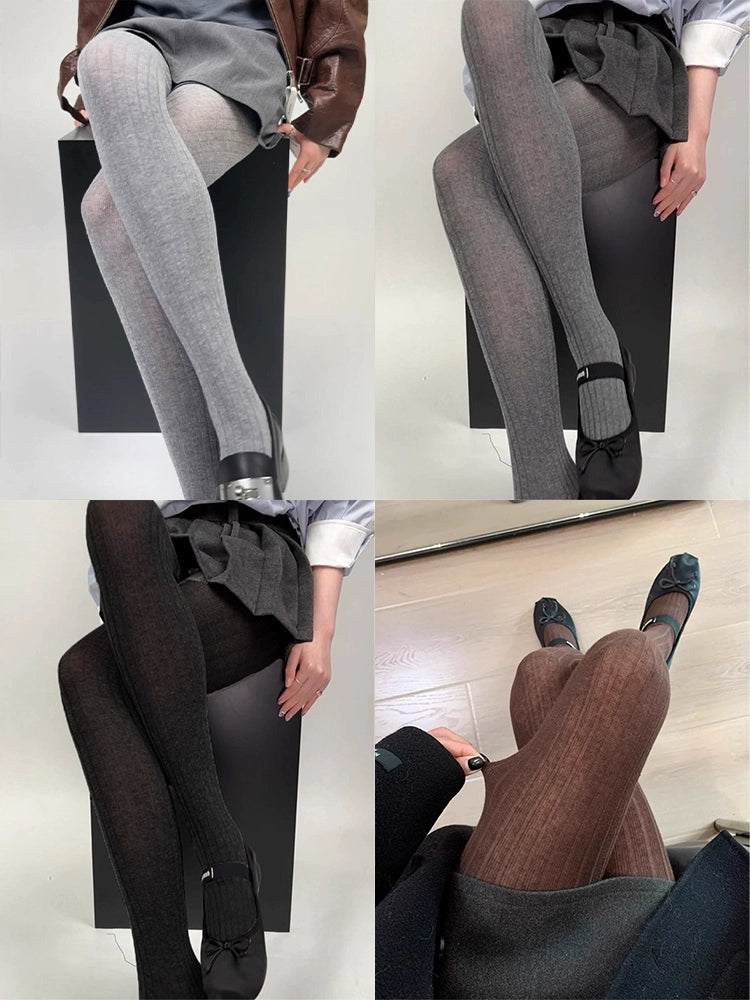 Scottie Sheer Shaping Tights - Light Gray + Dark Gray + Black + Coffee [XTZWGADV]