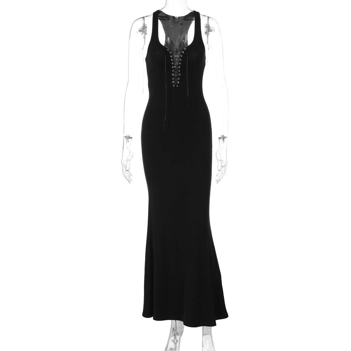 Penelope Ruched Maxi Dress - Black [A1U734IS]