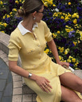Averleigh Contrast Knit Maxi Dress - Yellow [E9BQLJU6]
