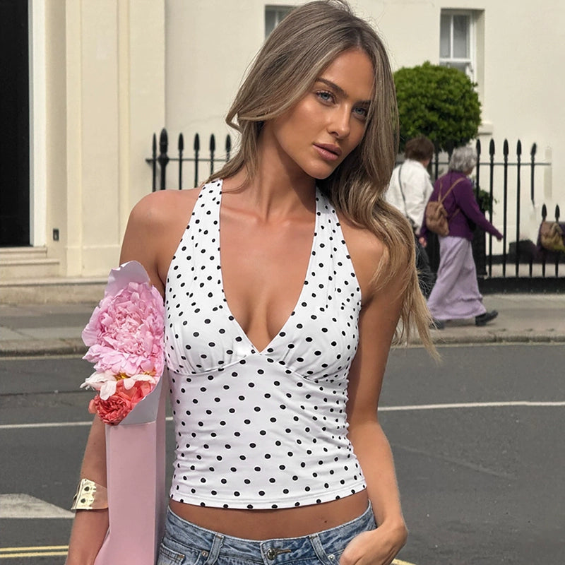 Lanna Backless Halter Top - White
