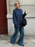 Aasiyah Cozy Knit Sweater - Navy Blue [5JTP4NBO]