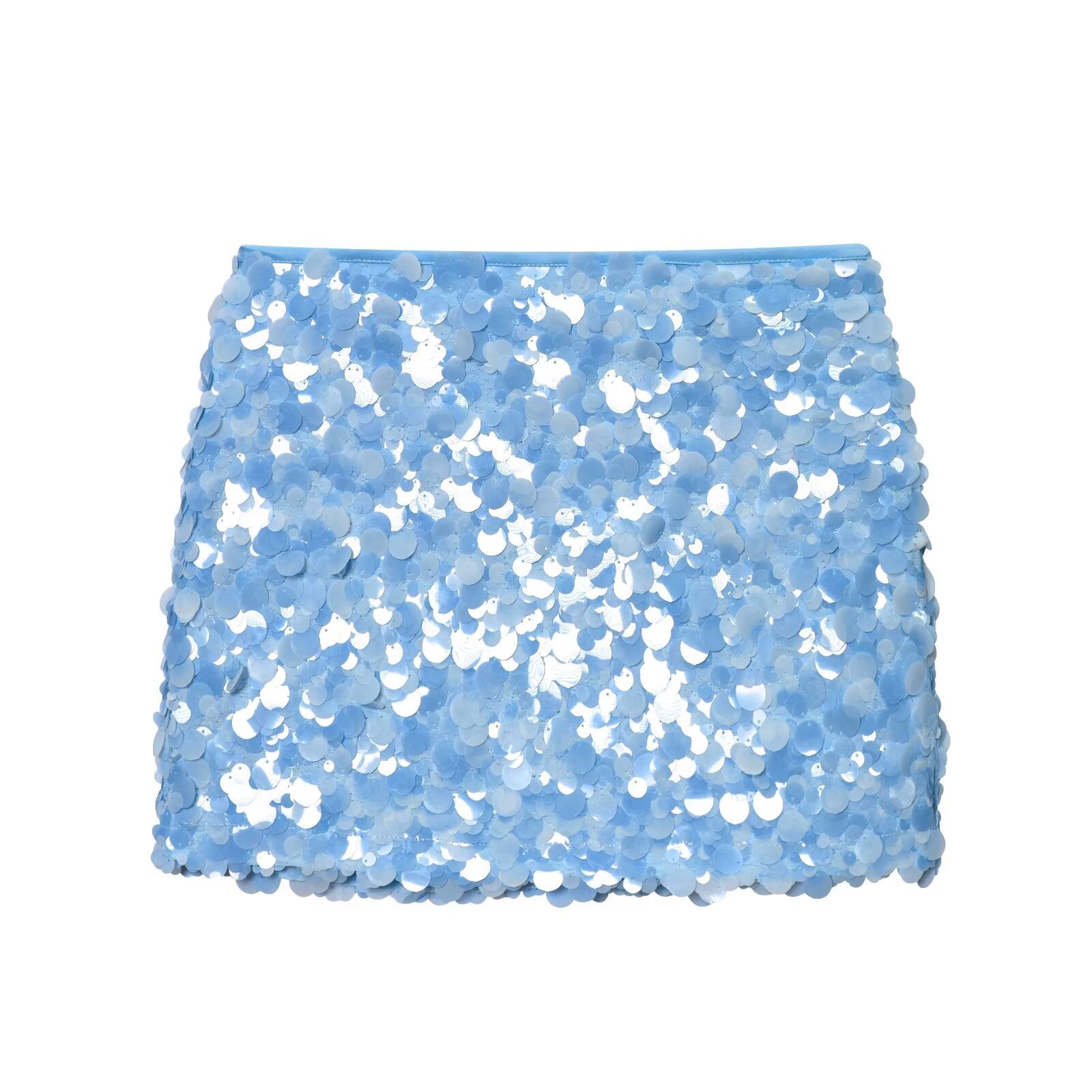 Kathia Sequin Denim Mini Skirt - Dark Blue Sequin [72LHVYEG]