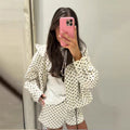 Talynn Polka Dot Short Set - Polka Dot Short Jacket Shorts Set [RZQ27BN8]