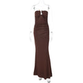 Sadee Backless Bodycon Maxi Dress - Coffee [YRX2V1G3]