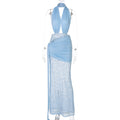 Ayana Lace Halter Maxi Dress - Blue [GS0LUA4D]