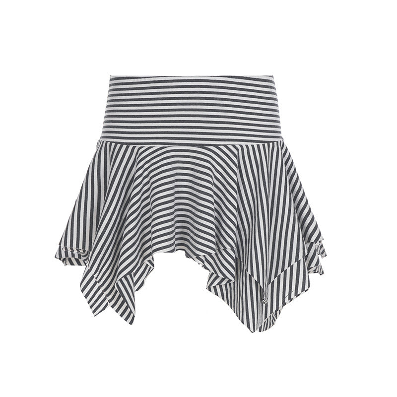 Madalynn Striped Knit Mini Skirt - Grey [KOI9U9F3]