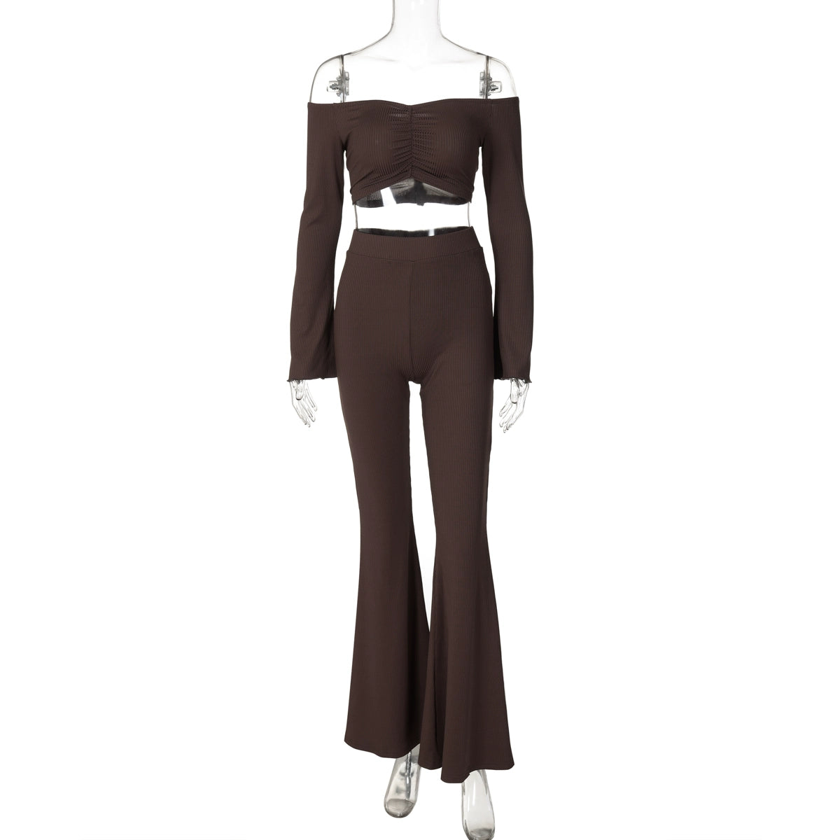 Jazmin One-Shoulder Pleated Pant Set - Coffee [9HB9T7I2]