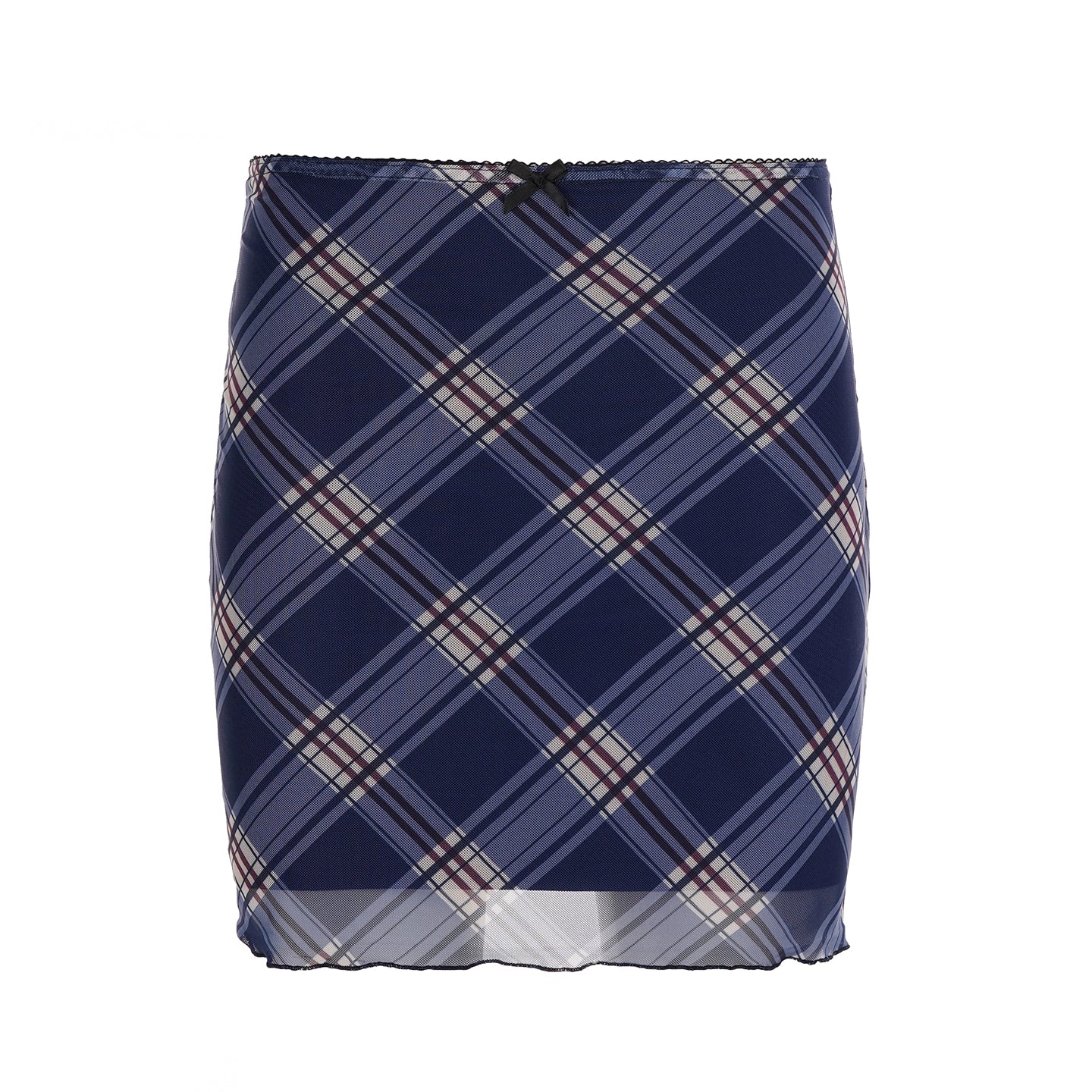 Westlyn Plaid Mesh Mini Skirt - Blue [8O5ZRA8B]