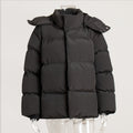 Lilyth Oversized Hooded Quilted Coat - Black [E89EAF5C]
