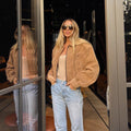 Star Lapel Crop Jacket - Khaki [I70B6A43]