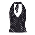 Quincey Ribbed Halter Crop Top - Black [H0VVYBSD]