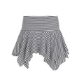 Shelby Knit Striped Pleated Skirt - Gray