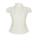 Esmee Pleated Button-Up Blouse - Off-White