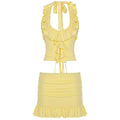 Katlyn Ruffled Halter Skirt Set - Yellow [NA3ECVY9]