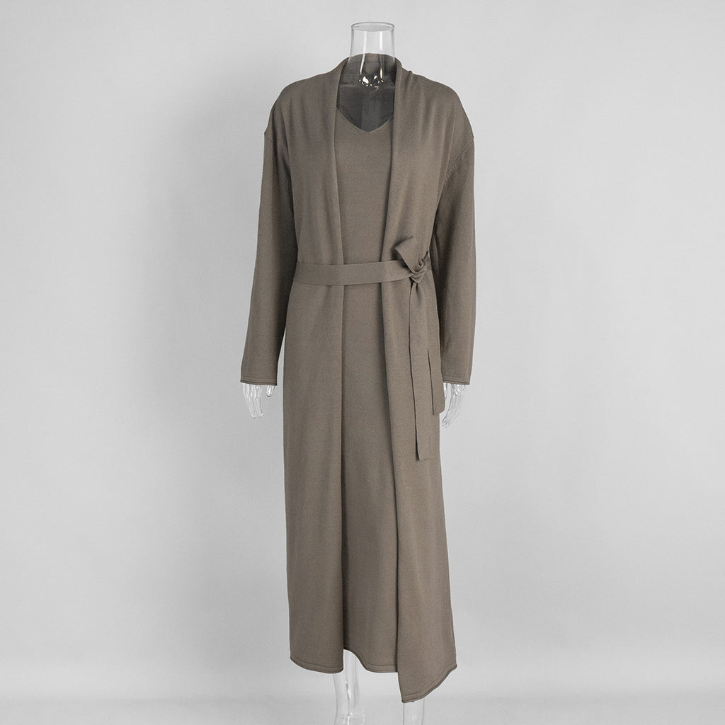 Xandria Knitted Lounge Set - Brown [NJKDBKIM]