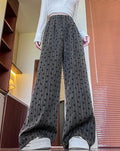 Annette Bow Print Wide-Leg Pants Casual