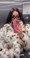 Enya Leopard Faux Fur Coat Picture Color / Xs