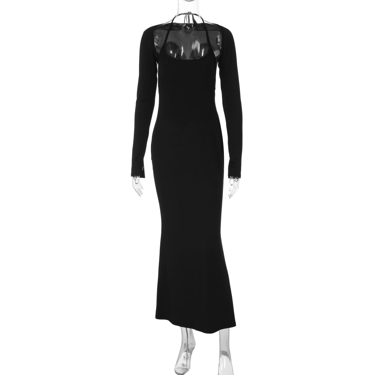 Yaritza Halter Maxi Set - Black [58MH22J9]