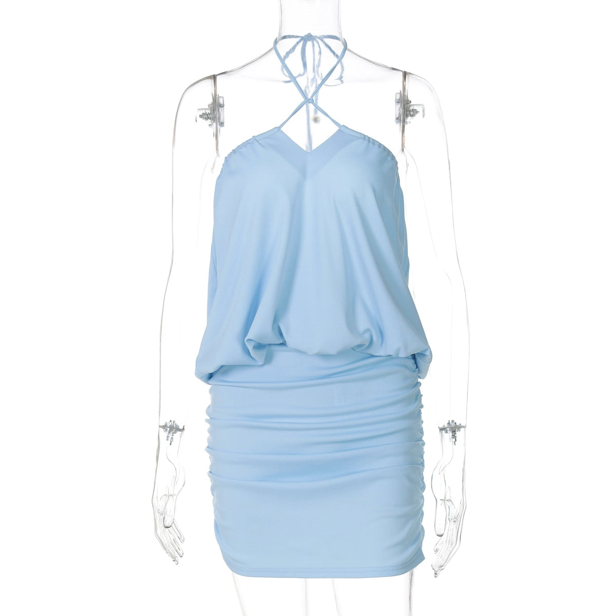 Masyn Halter Mini Skirt Set - Light Blue