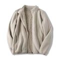 Zoee Plush Stand Collar Jacket - Greige [ERU6A5GP]