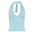 Larae Backless Halter Top - Blue [YVAPBOHR]