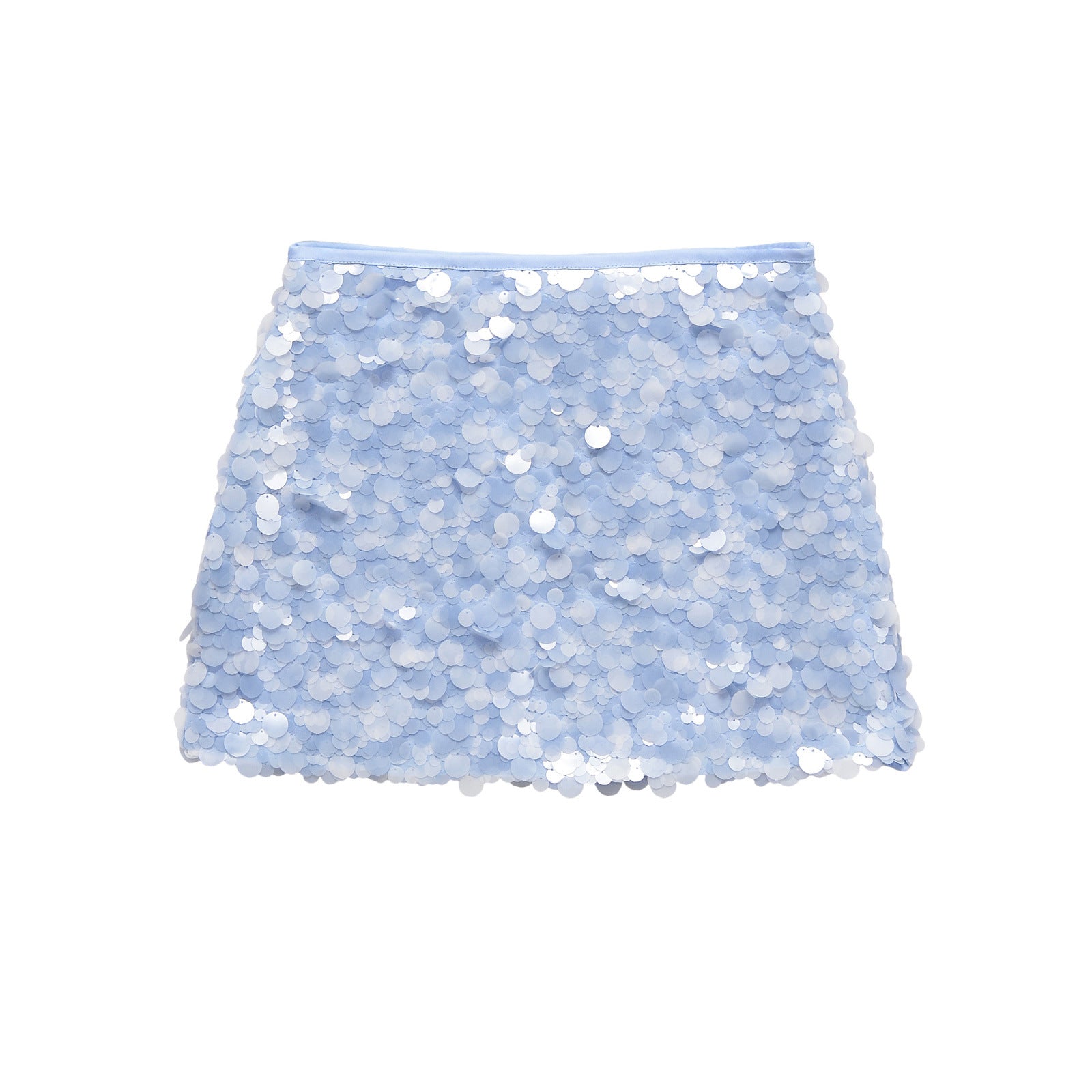 Kathia Sequin Denim Mini Skirt - Blue Sequin Premium [HPGV3JYP]