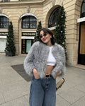Emily Faux Fur Jacket - Gray [GM3CD8B4]