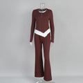 Ivey Patchwork Lounge Pant Set - Russet [JLAI0CO6]