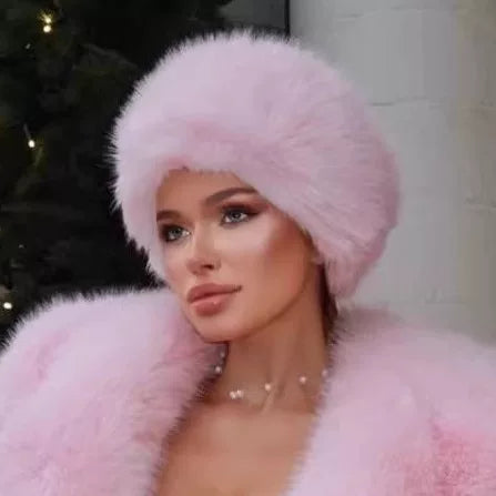 LaPose - Mary Pink Faux Fur Jacket - Pink Hat Color