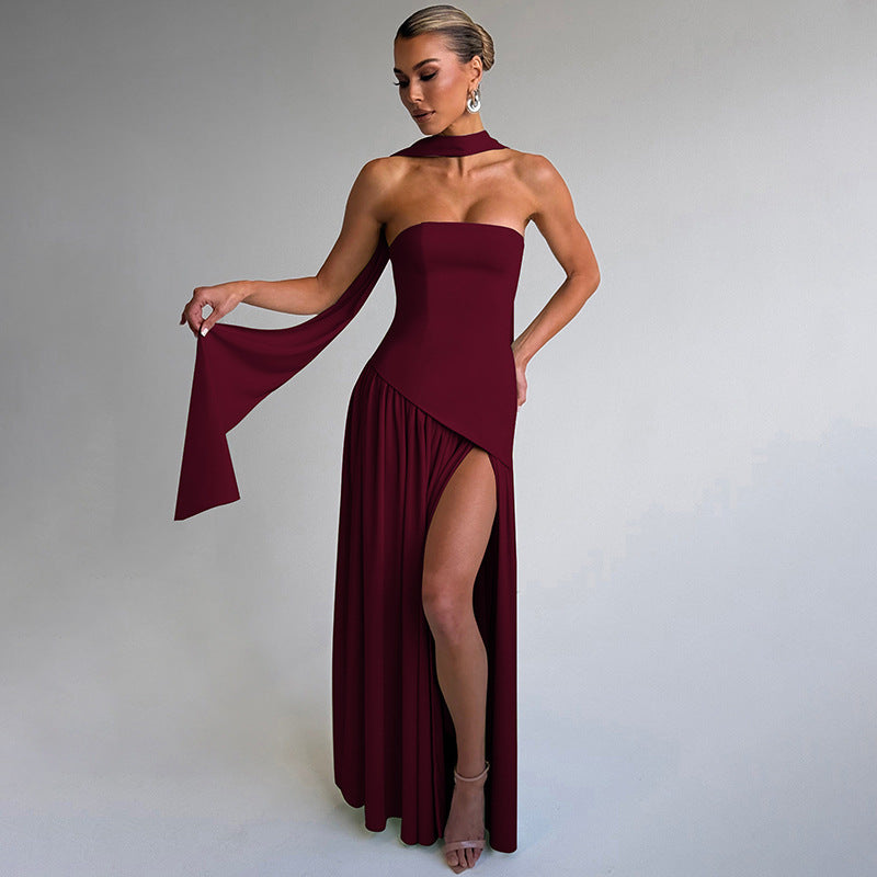 Kamree Strapless Backless Maxi Dress - Wine Red [NN9R7G6Q]
