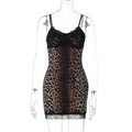 Laiyla Leopard Lace Halter Dress - Leopard Print [JABI0TM1]